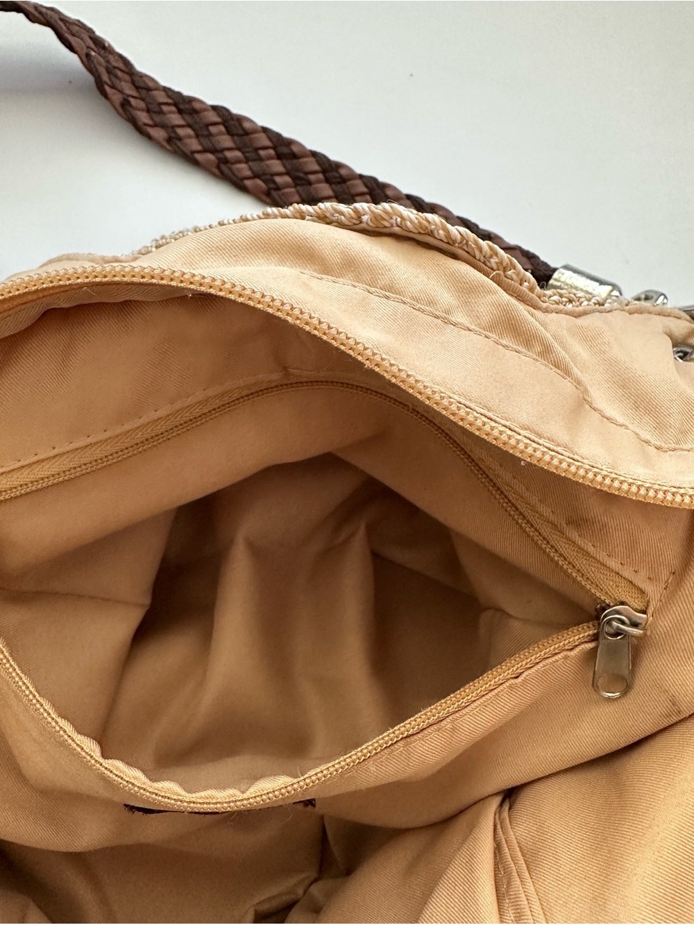The Sak Tan Brown Woven Braided-Handle Hobo Shoulder Tote Bag - Picture 12 of 16